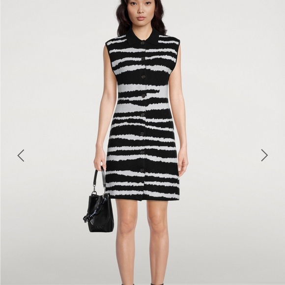 SAMSØE SAMSØE Cashmere & Wool Hope Zebra Dress XS - Picture 1 of 13